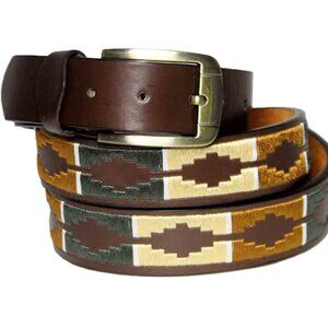 orest Embroidered Western Belt Brown Leather and Manmade Materials Size XXL